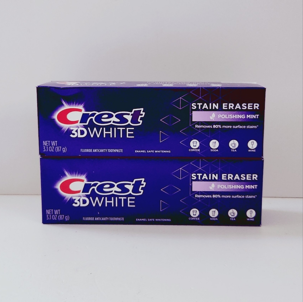 🍭7/$15 Crest 3D White Stain Eraser Teeth Whitening Toothpaste, Polishing Mint